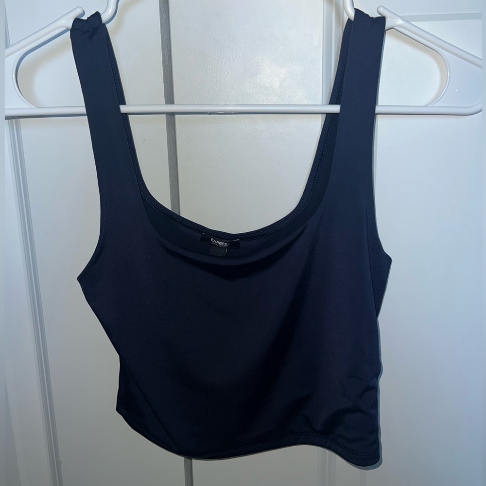 Express women’s crop top in navy blue